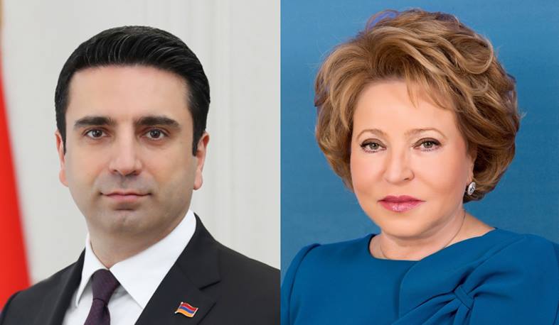 Валентина Матвиенко поздравила Алена Симоняна с избранием на пост председателя НС