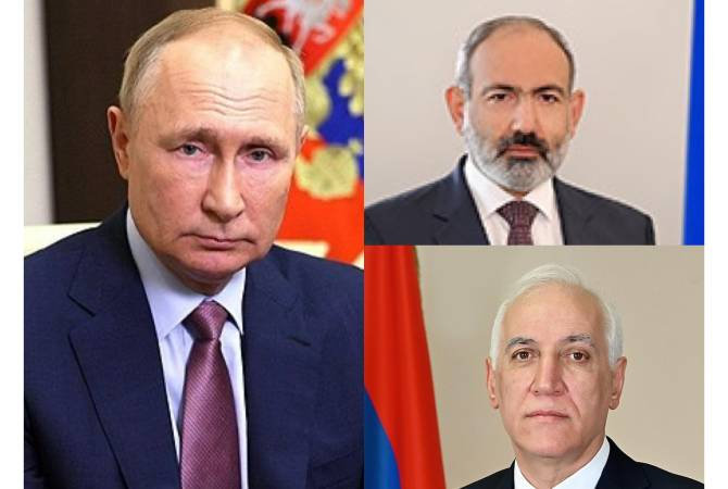 Путин поздравил Хачатуряна и Пашиняна с Новым годом и Рождеством