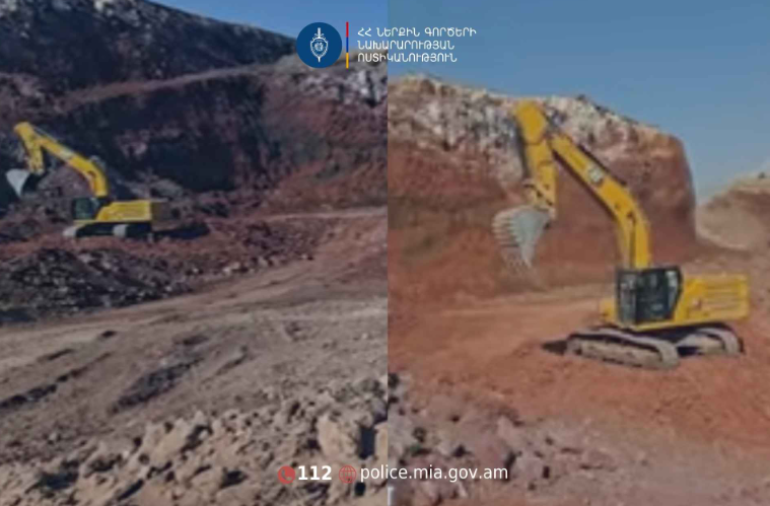 Եղվարդում ոստիկանները ապօրինի արդյունահանման դեպք են բացահայտել (տեսանյութ)