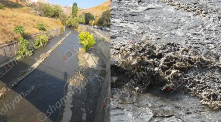 Երևանում Հրազդանի կիրճով հոսող երբեմնի մաքուր ու զուլալ Հրազդան գետը վերածվել է ցեխաջրի. աղբյուր