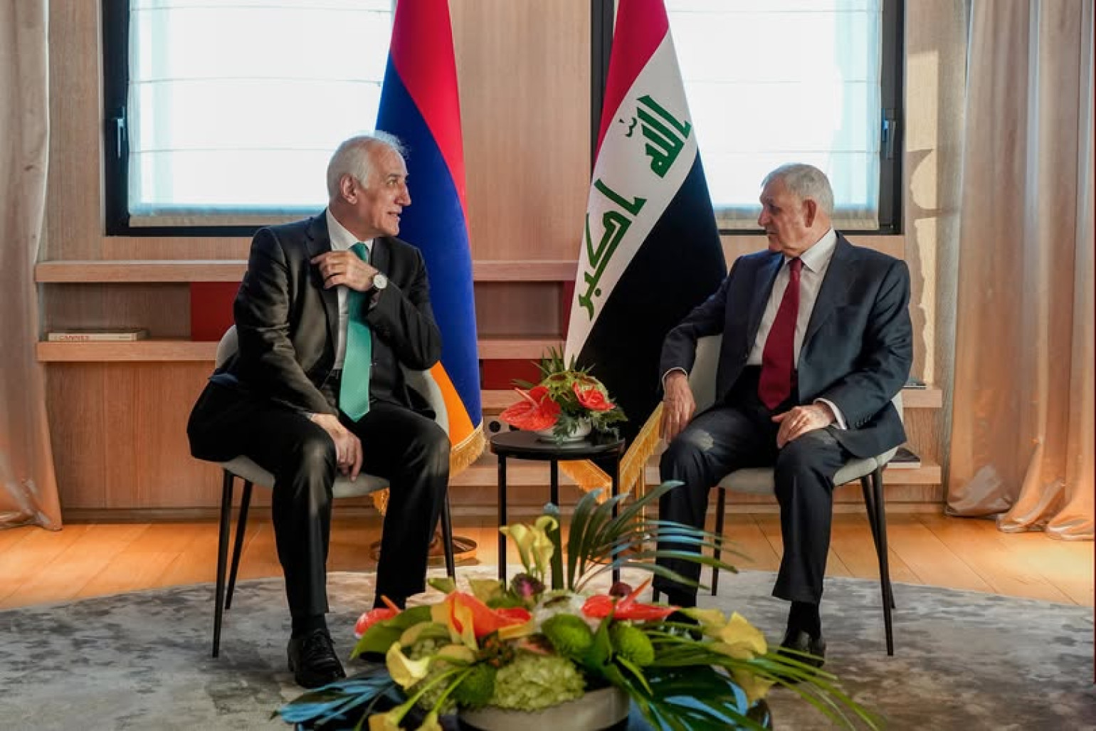 Վահագն Խաչատուրյանն Իրաքի նախագահի հետ քննարկել է տարածաշրջանային զարգացումներին, խաղաղությանն ու կայունությանը վերաբերող հարցեր