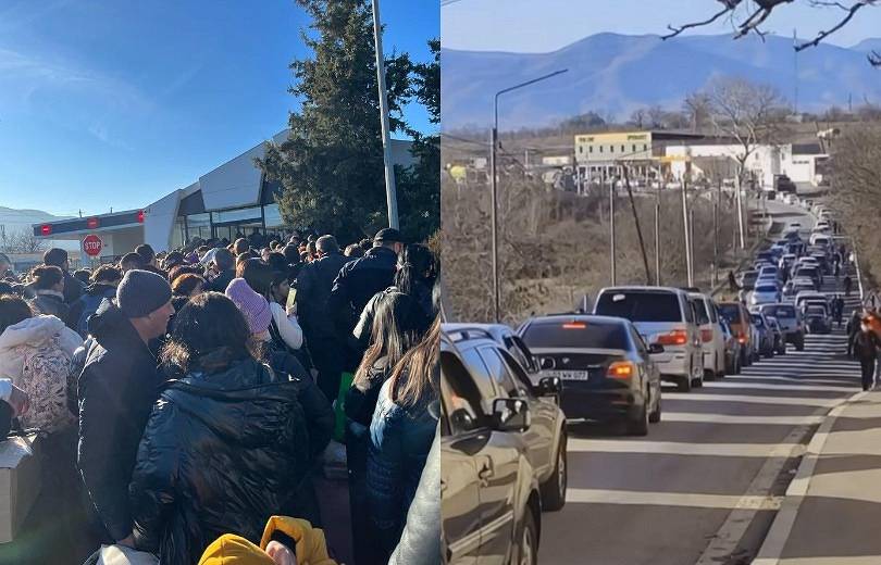 Մեքենաների կիլոմետրերով հերթեր, անցակետում իրարանցում ու հրմշտոց. ինչ իրավիճակ է Բագրատաշենի անցակետում