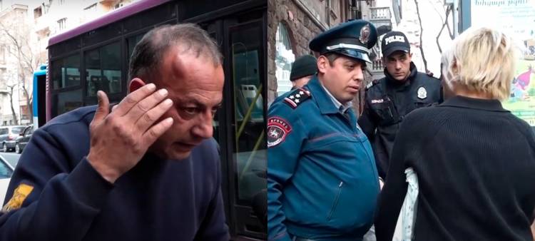 Կին ուղևորը հարվածել է 22 համարի երթուղայինի վարորդի գլխին՝ իր ուզած տեղը կանգառ չկատարելու համար (տեսանյութ)