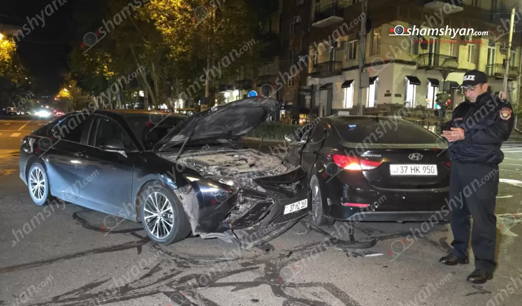 Ավտովթար՝ Երևանի կենտրոնում. բախվել են «Hyundai Elantra»-ն ու «Toyota»-ն. կա 3 վիրավոր